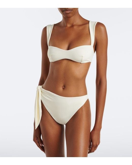 Magda Butrym White Jersey Bikini Top