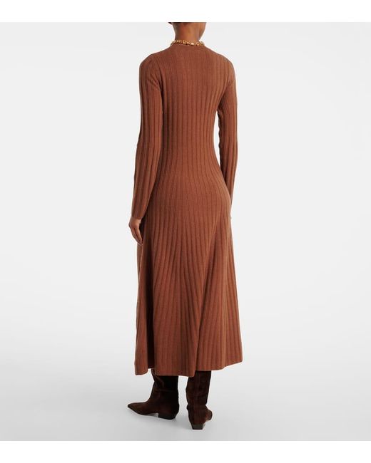 Altuzarra Brown Gia Ribbed-Knit Wool And Cashmere Maxi Dress