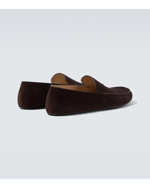 The Row Brown Suede Loafers for men