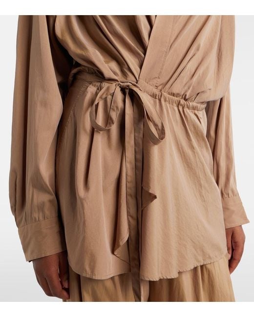 Isabel Marant Natural Keren Gathered Wrap Top