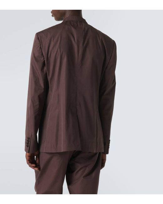 Dolce & Gabbana Brown Cotton And Silk Poplin Blazer for men