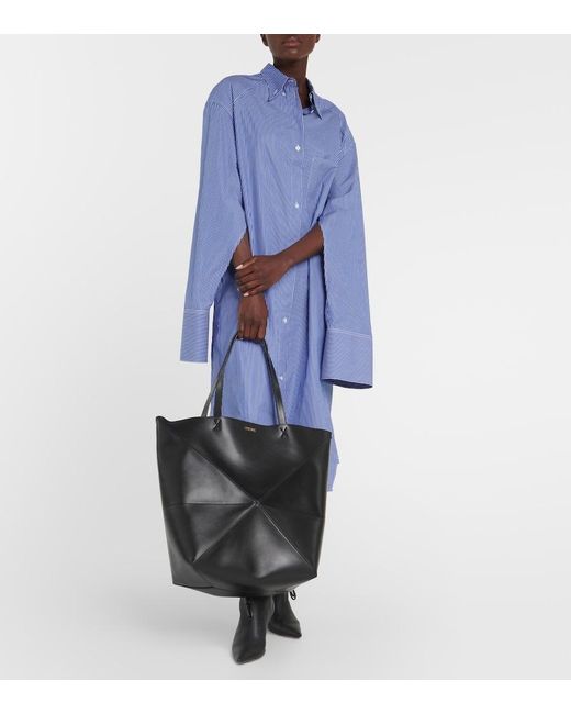 Loewe Black Puzzle Fold Xl Leather Tote Bag
