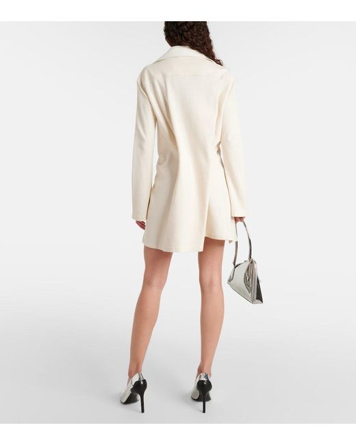 Courreges White Asymmetric Cotton-Blend Pique Minidress