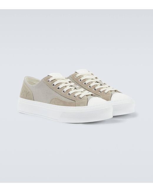 Givenchy White City Suede-trimmed Canvas Sneakers for men