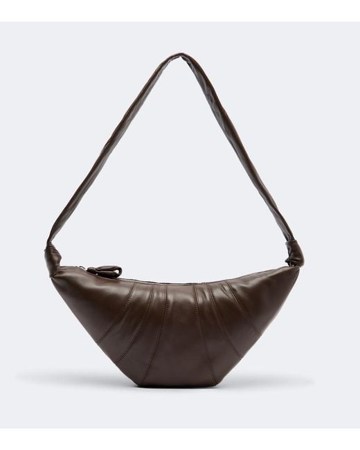 Lemaire Brown Croissant Medium Leather Shoulder Bag