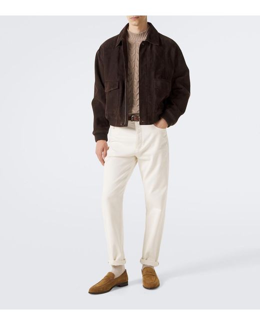 Slowear Brown Cable-Knit Virgin Wool Sweater for men