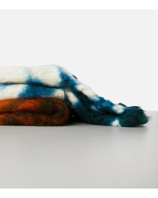 Jil Sander Blue Tie-dye Mohair-blend Blanket