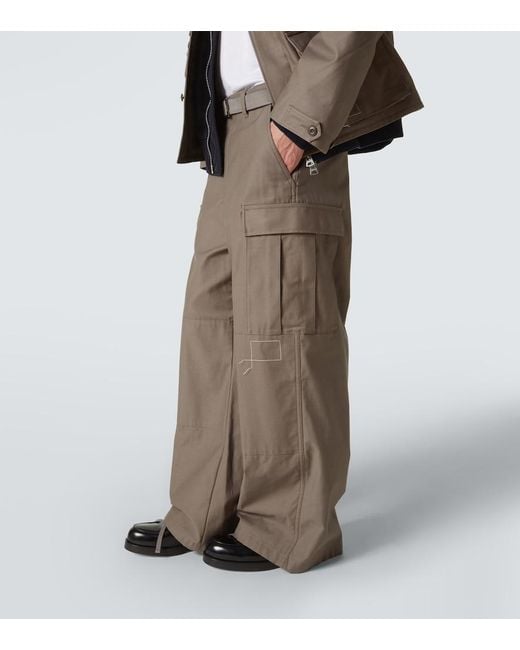 Sacai Brown Cotton Cargo Pants for men