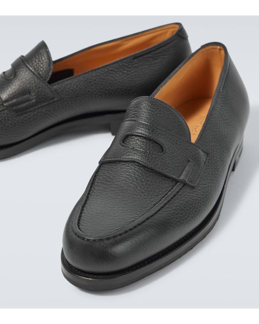 John Lobb Black Thorne Leather Loafers for men