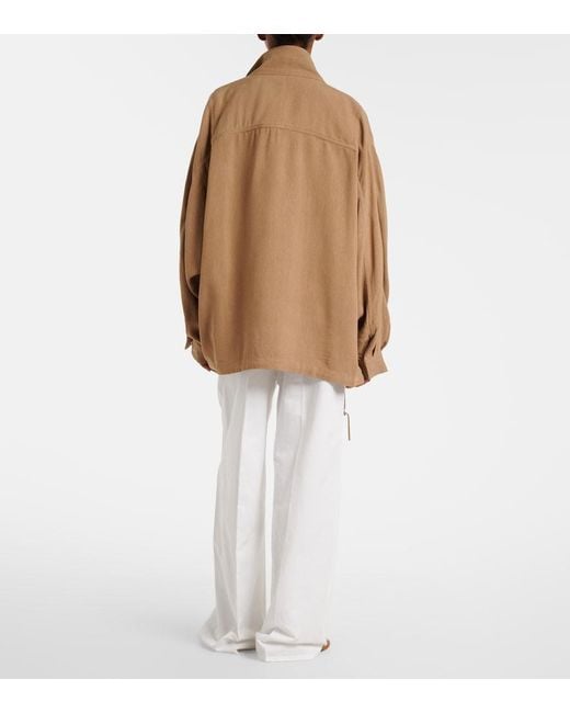 Citizens of Humanity White Aurora Cotton And Linen Wide-Leg Pants