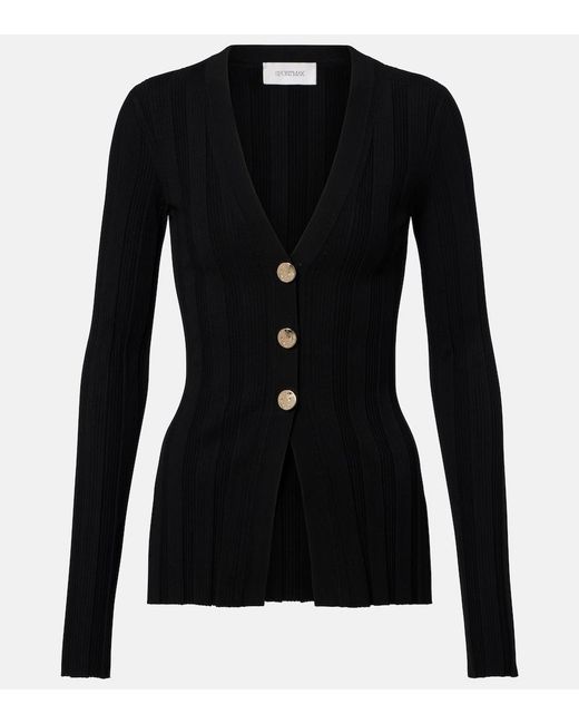 Sportmax Black Ribbed-Knit Cardigan