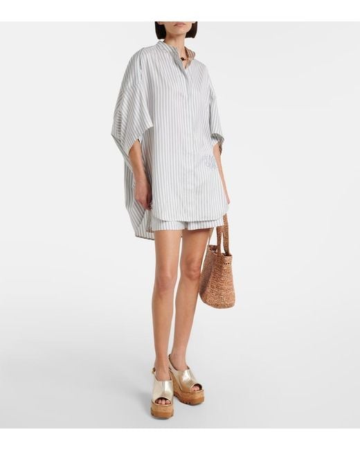 Stella McCartney White Striped Silk And Wool Shirt