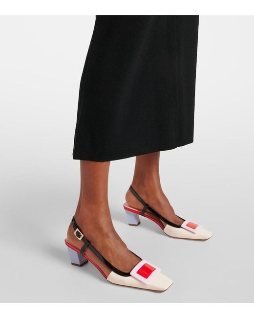 Roger Vivier Pink Belle Vivier 45 Patent Leather Slingback Pumps