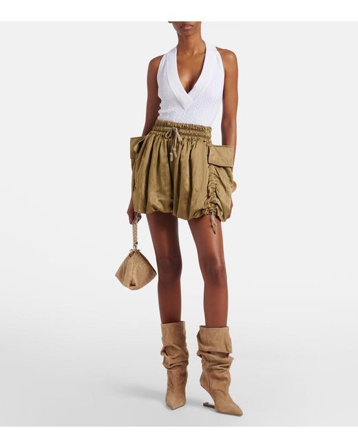 Balmain Green Twill Cargo Shorts