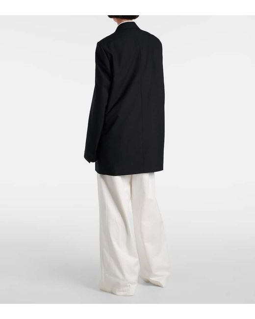 Dries Van Noten Black Double-Breasted Wool Blazer