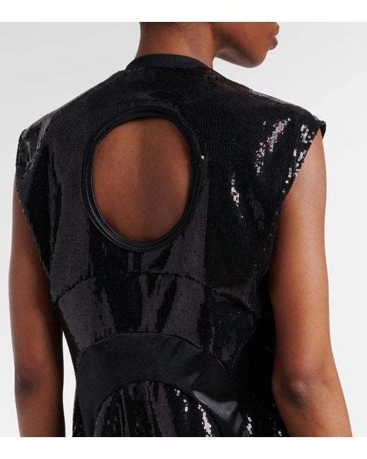 Junya Watanabe Black Sequined Midi Dress