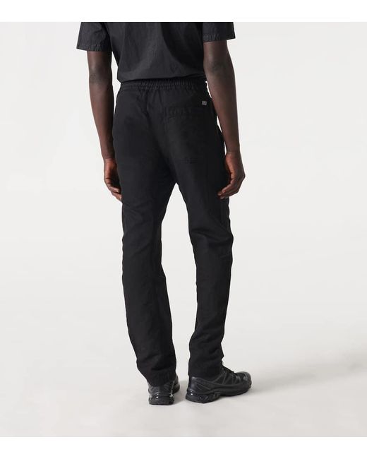 Pantalones rectos de algodon y lino C P Company de hombre de color Black