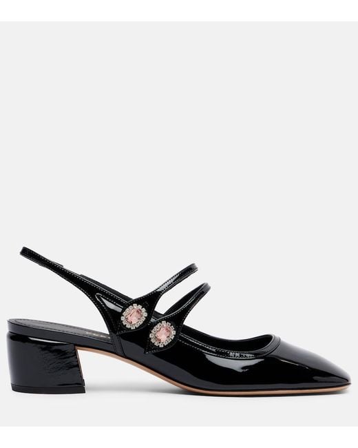Ferragamo Black Milly Patent Leather Slingback Pumps