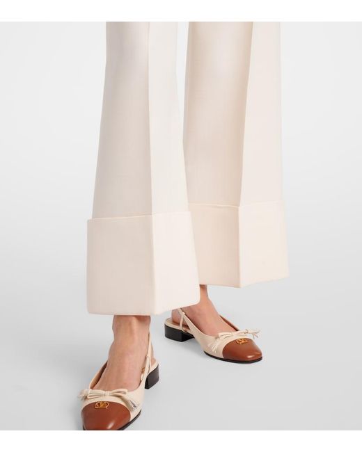 Valentino White Crepe Couture Wide-Leg Pants