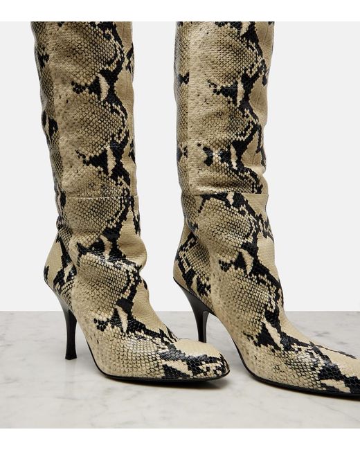 Khaite Green Colt 100 Leather Over-The-Knee Boots