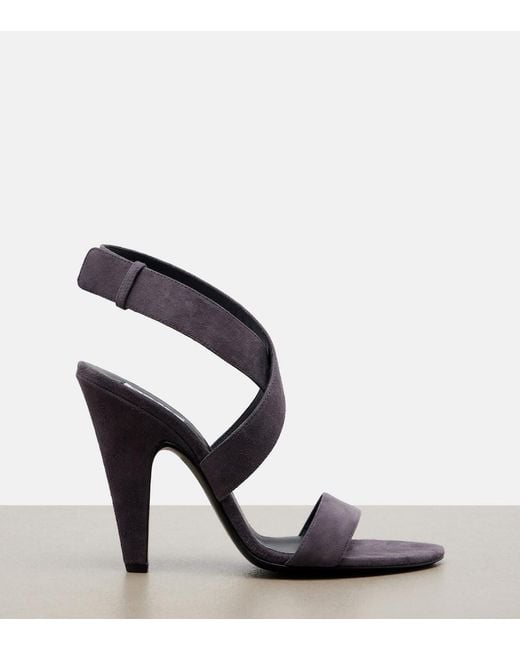 Alaïa Black Cone Suede Sandals