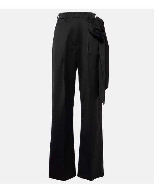 Pantalones rectos con apliques florales Simone Rocha de color Black