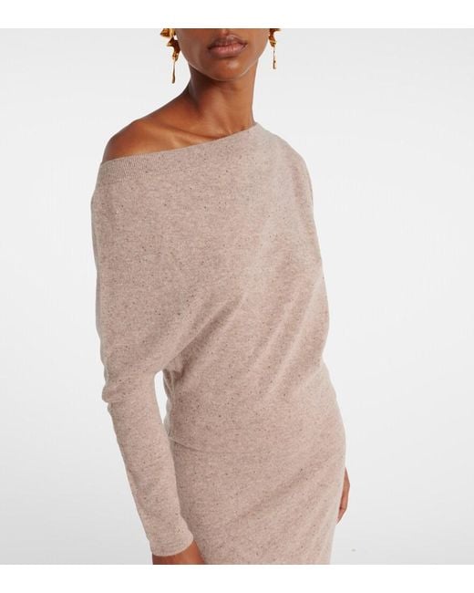 Altuzarra Natural Kasos Draped Cashmere Maxi Dress