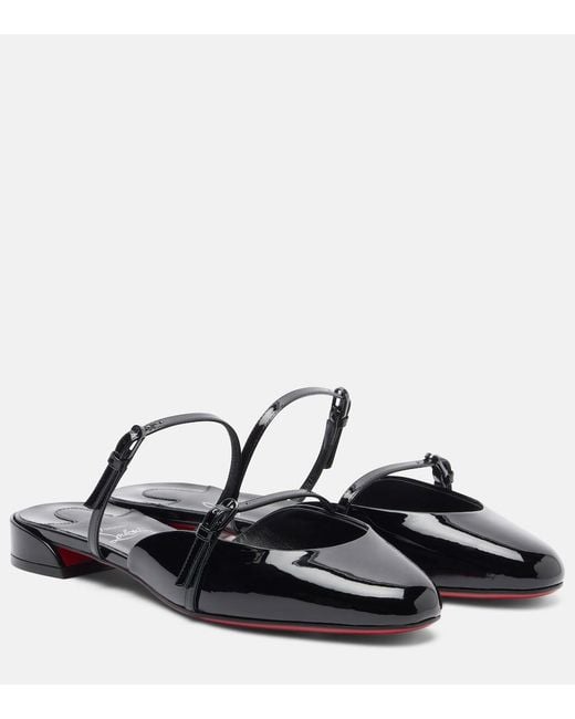 Christian Louboutin Black Jane Nina Patent Leather Mules