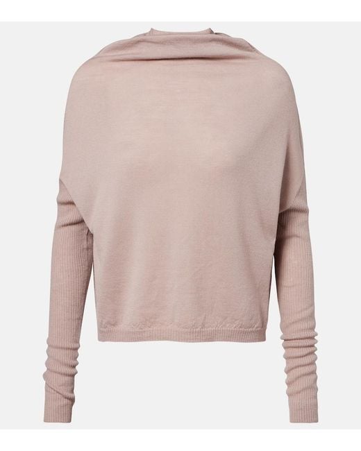 Rick Owens Pink Ls Crater Virgin Wool Sweater