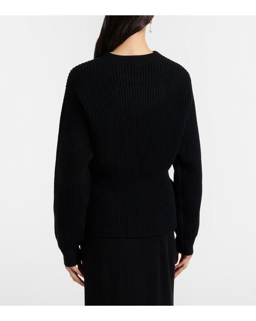 Lisa Yang Black Miriella Ribbed-Knit Cashmere Sweater