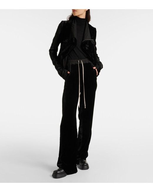 Rick Owens Black Dietrich Crepe Sweatpants
