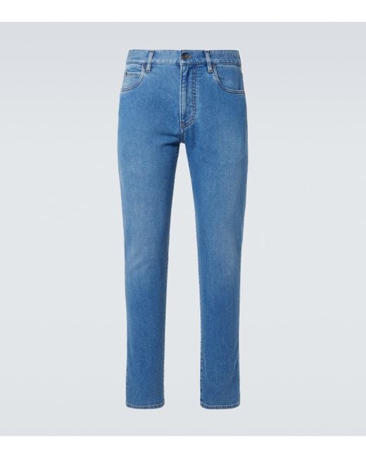 Loro Piana Blue Quarona Straight Jeans for men