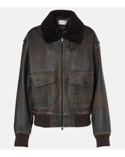 The Row Black Adonis Leather Jacket