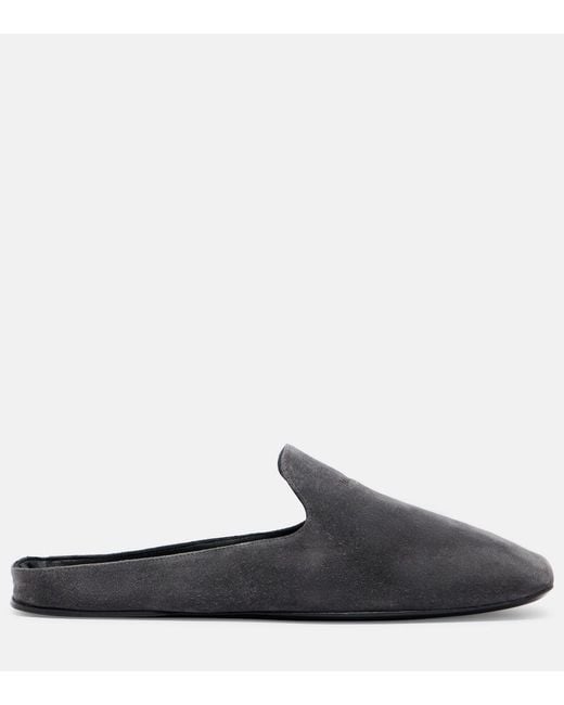 Max Mara Black Logo Suede Mules