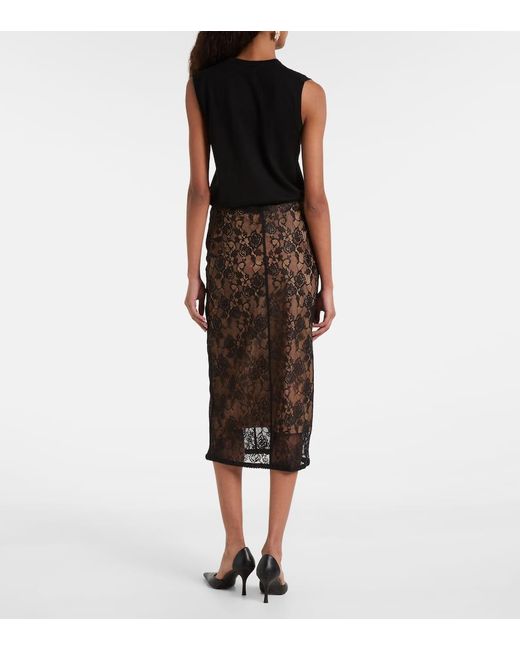 Gonna Midi di Self-Portrait in Brown