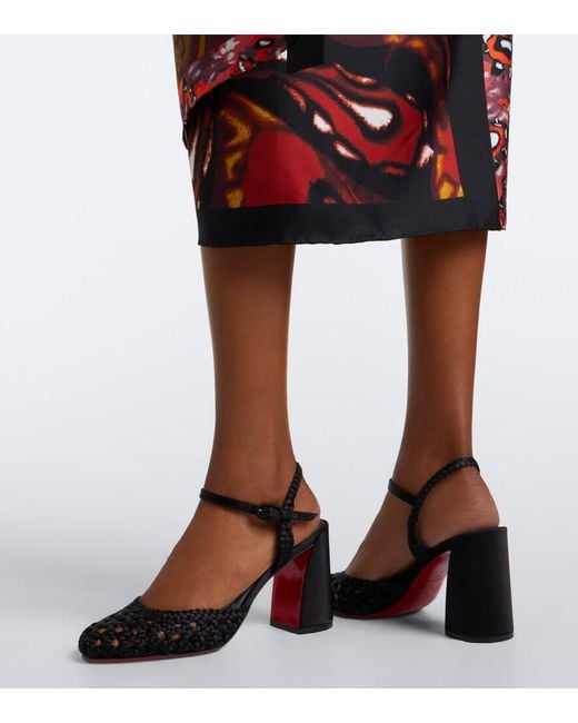 Christian Louboutin Black Jane Crepe Satin Pumps