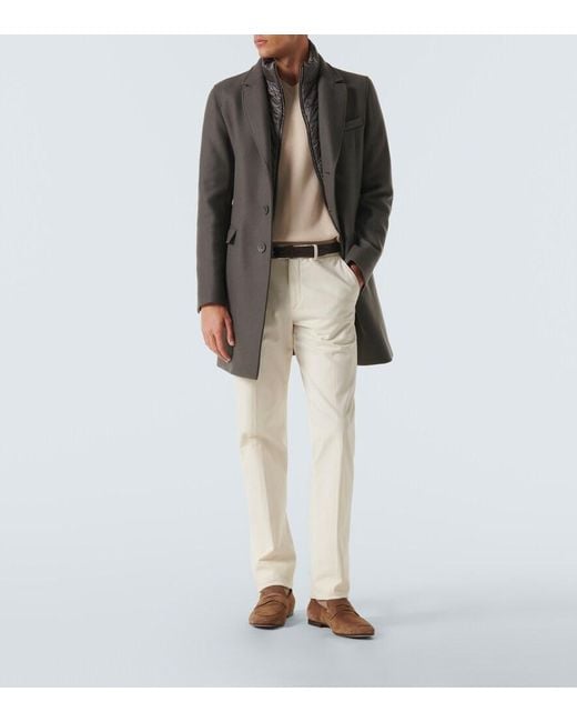 Herno Gray Wool-Blend Overcoat for men
