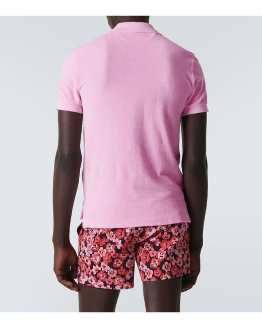 Tom Ford Pink Cotton-Blend Terry Polo Shirt for men