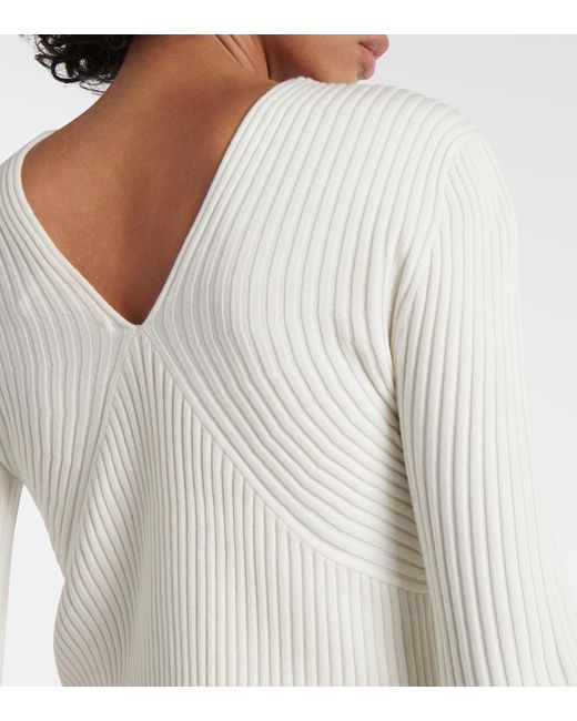 Chloé White Wool-Blend Cardigan