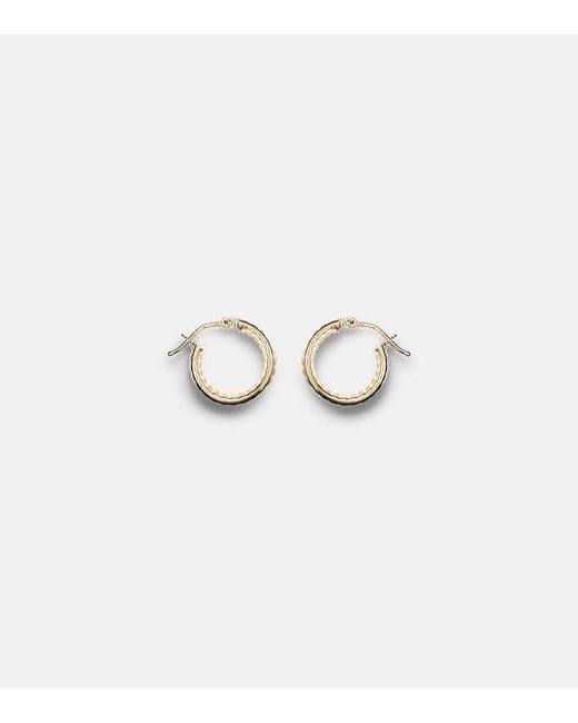 STONE AND STRAND White Le Groove 14Kt Hoop Earrings