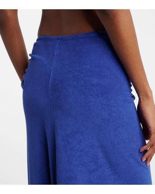Christopher Esber Blue Cotton-Blend Terry Maxi Skirt