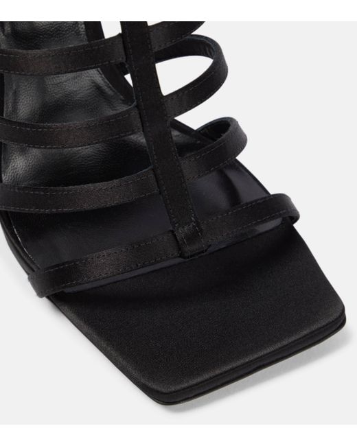 Versace Black Lycia Satin Sandals