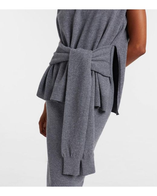 Rohe Gray Layered Wool And Cashmere-Blend Midi Dress