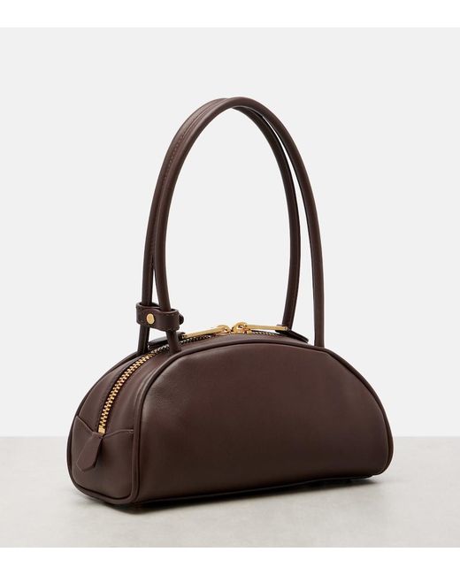 Miu Miu Brown Beau Small Leather Bowling Bag