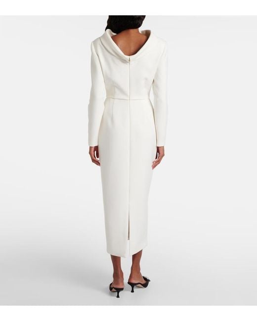 Roland Mouret White Crepe Midi Dress