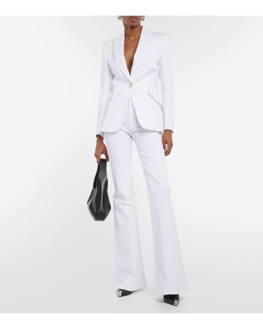 Alexander McQueen White High-rise Flared Jeans