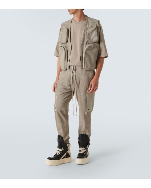 Rick Owens Natural Leather Cargo Pants for men