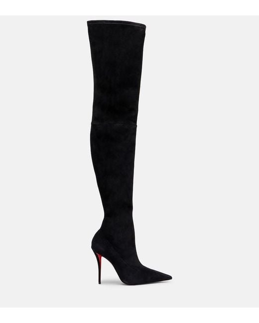 Christian Louboutin Black Miss Z 100 Suede Over-The-Knee Boots