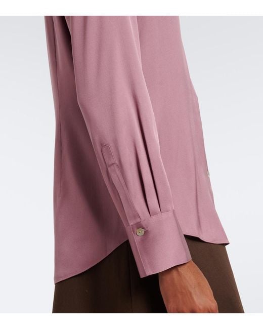 Vince Pink Silk-Blend Shirt