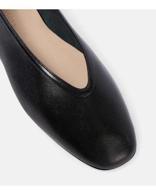 Le Monde Beryl Black Luna Leather Ballet Flats